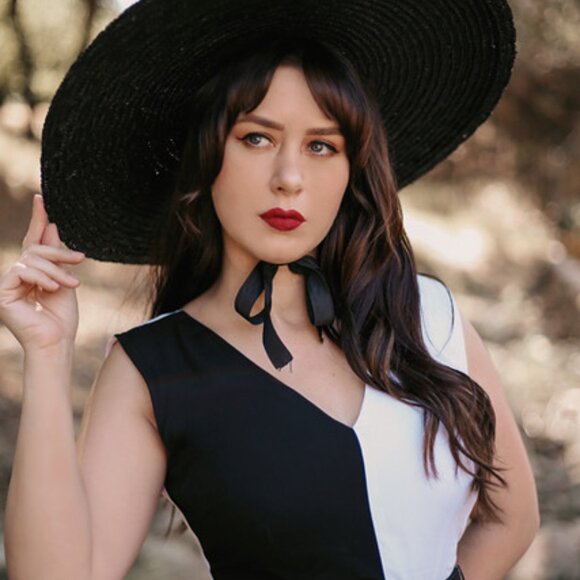 Collectif Enora Dress Black & White Colorblock - Picture 2 of 6